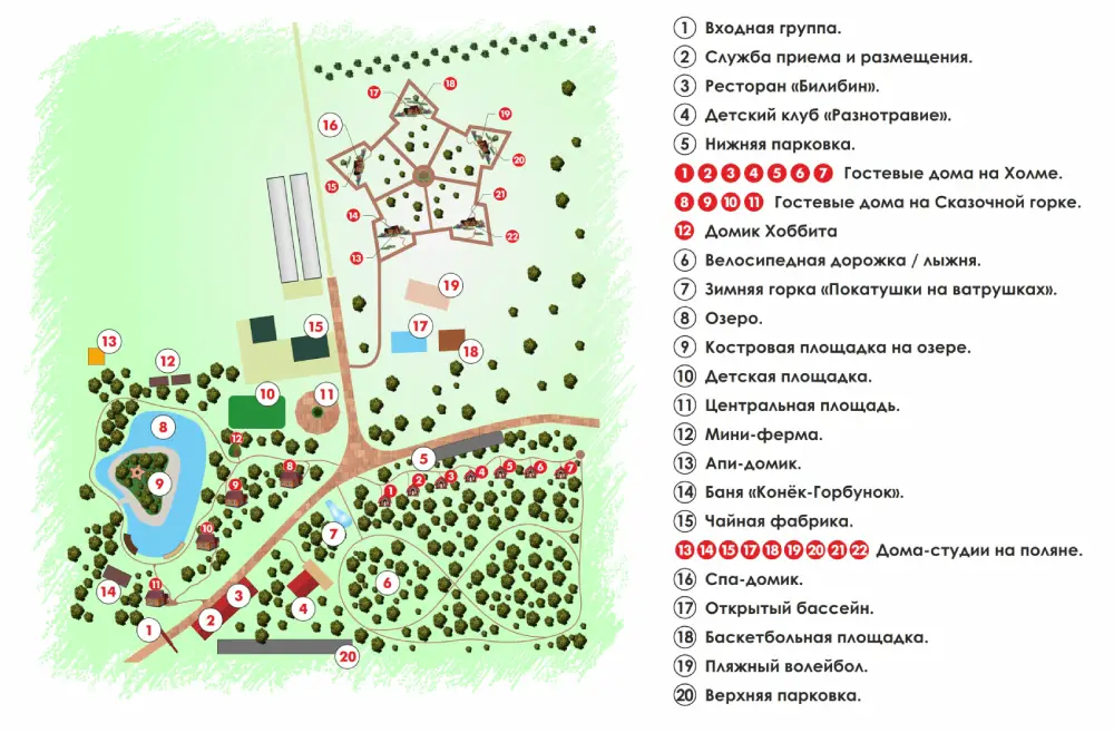 Схема Эко-отеля Агропарк Ясенево